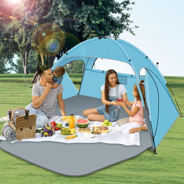 Beach Tent Sun Shelter, Beach Shade Tent with UPF 50+ UV Protection for 2-3 - Image 7