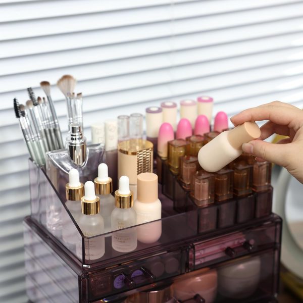 Cq acrylic 3 Pack-big Makeup Organizer, Multi-purpose Make Up Holder, Large - Image 5