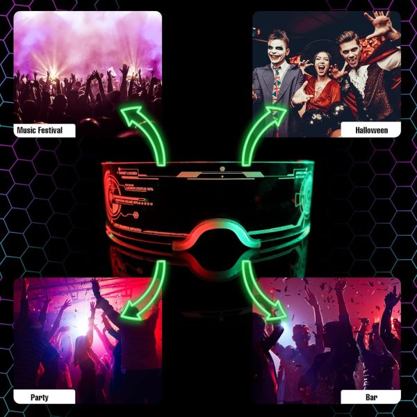 LED Light Up Glasses For Party LED Glasses For Adults Kids Futuristic - Image 3