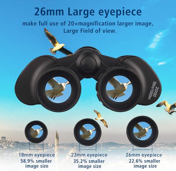 UncleHu 20x50 High Power Binoculars for Adults with Low Light Night Vision, - Image 3