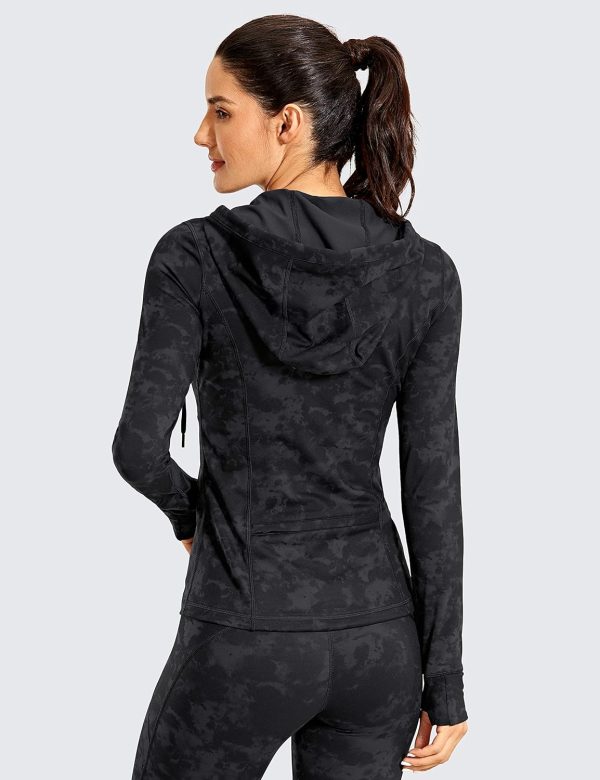 CRZ YOGA Women's Brushed Full Zip Hoodie Jacket Sportswear Hooded Workout - Image 2