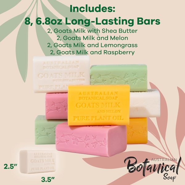 Australian Botanical Soap - Pack of 8 Goat Milk Soap Bars with Organic Shea - Image 4