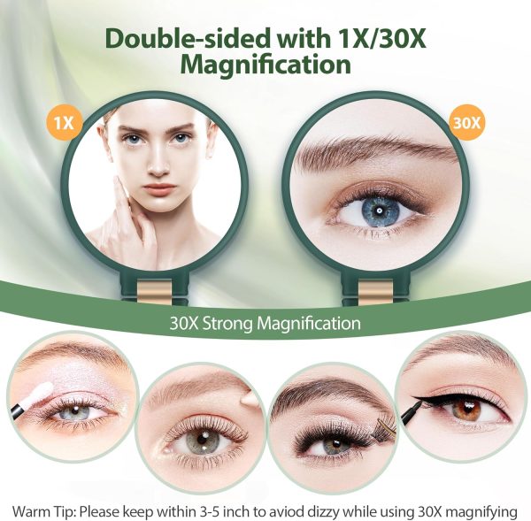 B Beauty Planet Handheld Magnifying Mirror, Double Sided Travel Magnifying - Image 2