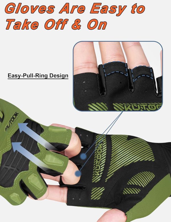 KUTOOK Cycling Gloves for Men Women Half Finger Mountain Road Breathable - Image 4