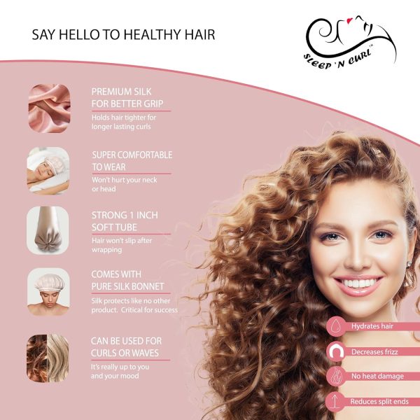 Sleep ‘N Curl - 100% Pure Mulberry Silk - Heatless Hair Curler KIT with - Image 4