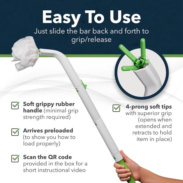 Multipurpose Toilet Aid – 25.5” Bathroom Aids for Wiping for People w/Range - Image 6