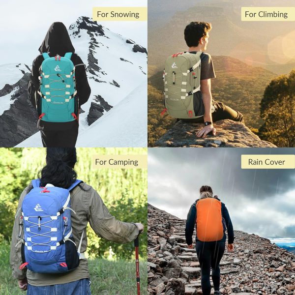 Bseash 40L Waterproof Hiking Backpack with Rain Cover, Outdoor Sport Travel - Image 7