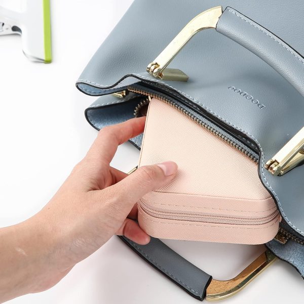 Portable Travel Mini Jewelry Box Leather Jewellery Ring Organizer Case - Image 3