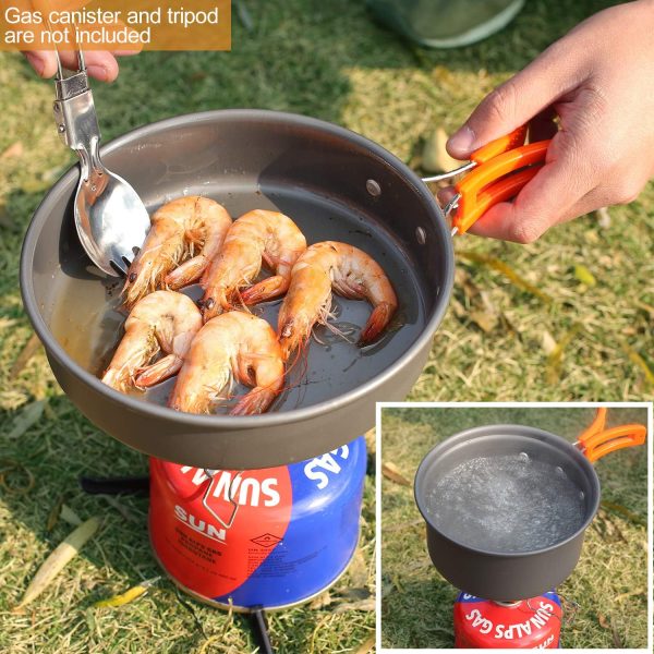 REDCAMP 10/11 PCS Camping Cookware Mess Kit Camping Gear Campfire Utensils - Image 4