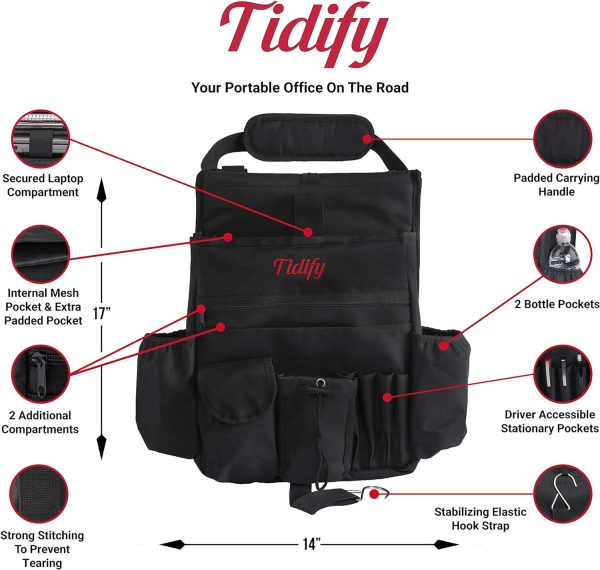 Tidify Car Front Seat Organizer [2023 UPDATED] with Dedicated Tablet and - Image 6
