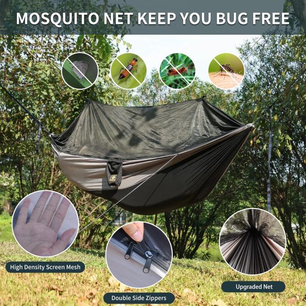 Camping Hammock with Net,Travel Portable Lightweight Hammocks with Tree - Image 2