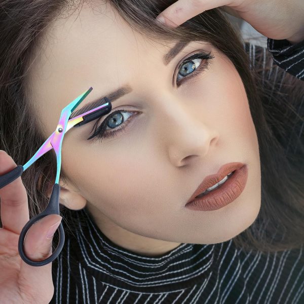 3Pcs Eyebrow Trimmer Scissor with Comb Professional Precision Eyebrow - Image 6