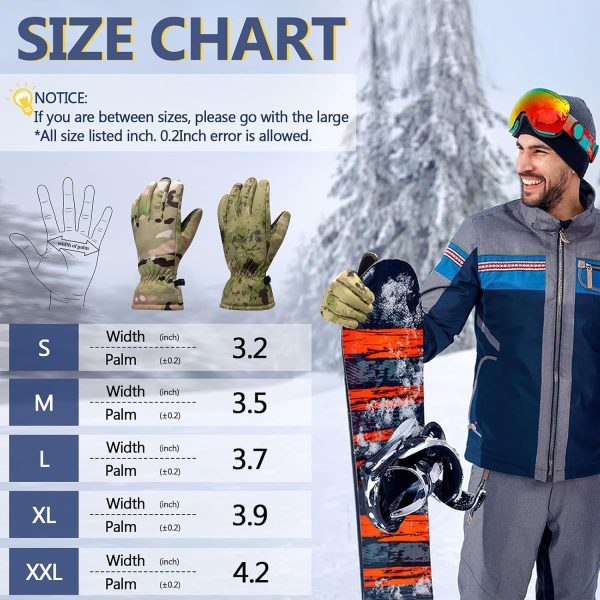 Camouflage Hunting Winter Gloves - Anti-Slip, Touch Screen Ski Gloves Camo - Image 5