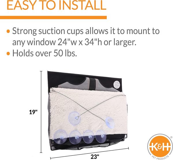 K&H Pet Products Cat Window Perch for Large Cats, EZ Mount Penthouse Window - Image 3