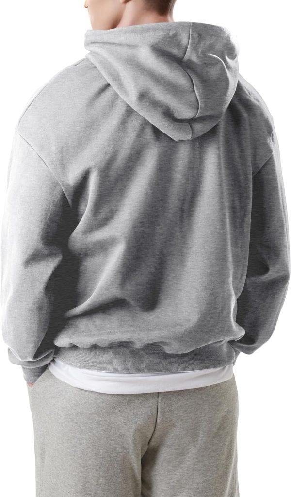 Ohoo Men's Loose Fit Midweight Hoodies Pullover French Terry Long Sleeve - Image 3