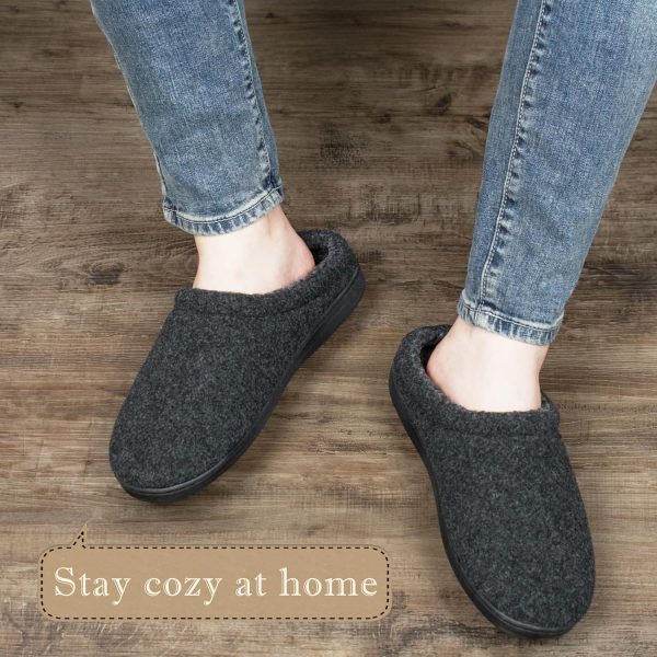Memory Foam House Slippers for Men Indoor Outdoor Non-Slip Rubber Soles - Image 8