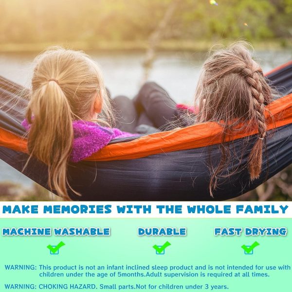 SZHLUX Kids Hammock - Kids Camping Gear, Camping Accessories with 2 Tree - Image 3