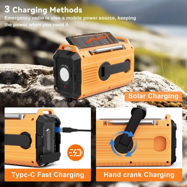 Emergency Weather Radio - AM/FM/NOAA Hand Crank Radio with 15W Fast Charge, - Image 6