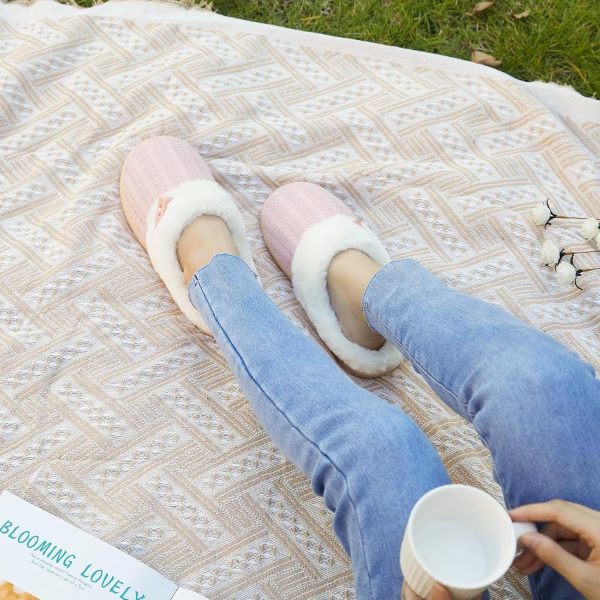 NineCiFun Women's Slip on Fuzzy House Slippers Memory Foam Slippers Scuff - Image 8