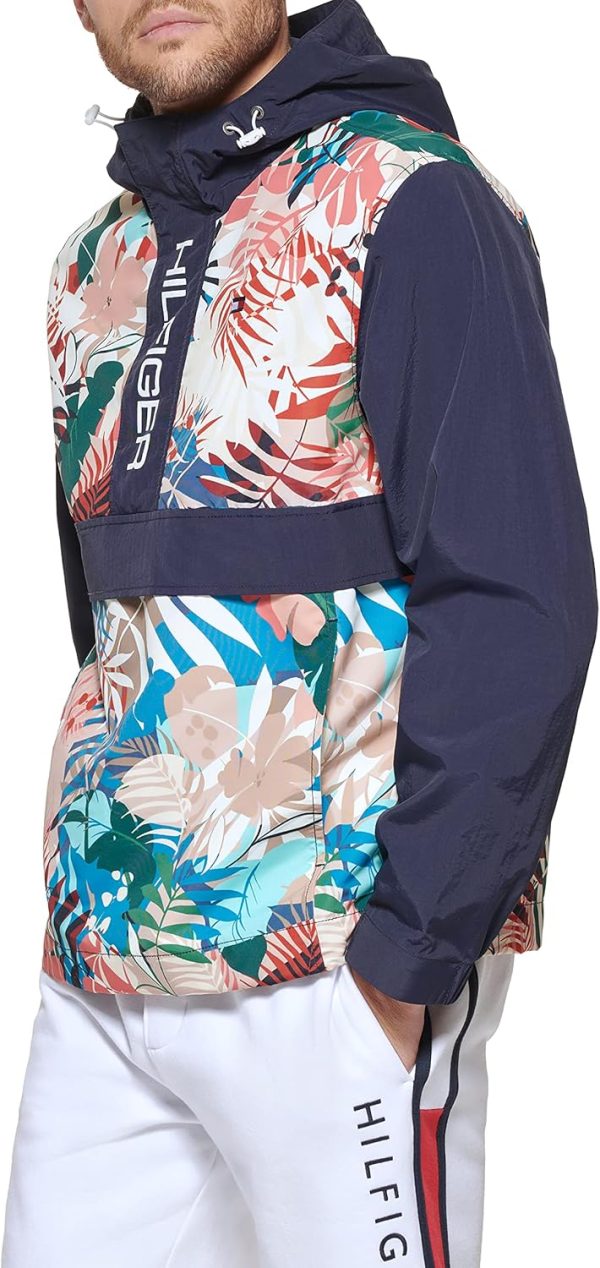 Tommy Hilfiger Men's Retro Lightweight Taslan Hooded Popover Water - Image 3