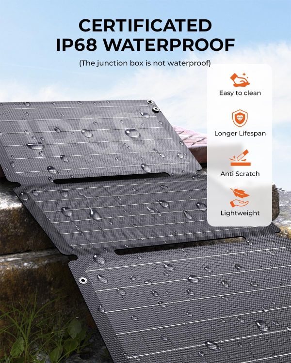 BigBlue 30W Solar Panel with Fast Charging USB-A, PD 24W USB-C and DC - Image 4