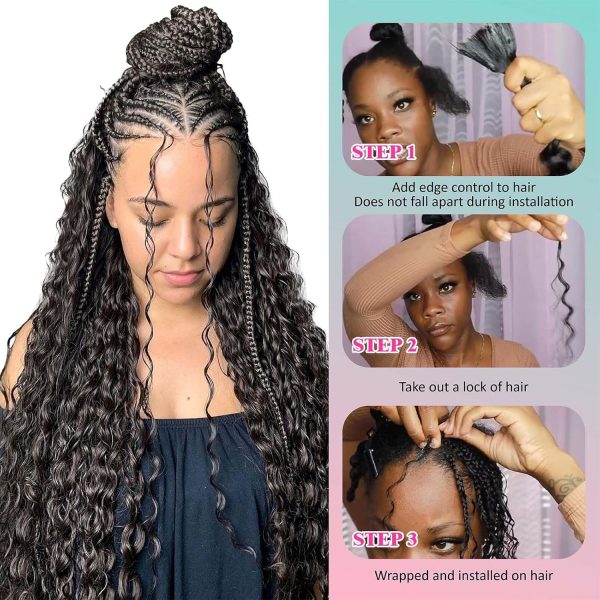 Boho Hair for Braiding 24 Inch Human Braiding Hair for Boho Braids Human - Image 3