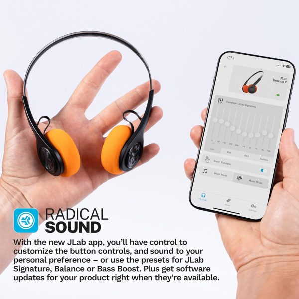 JLab Rewind 2 Wireless Retro Headphones, 20+ Hours Playtime, App Support, - Image 5
