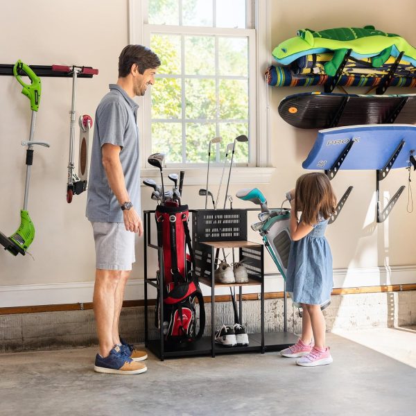 Teal Triangle Golf Storage Organizer, Heavy Duty Garage Freestanding - Image 9