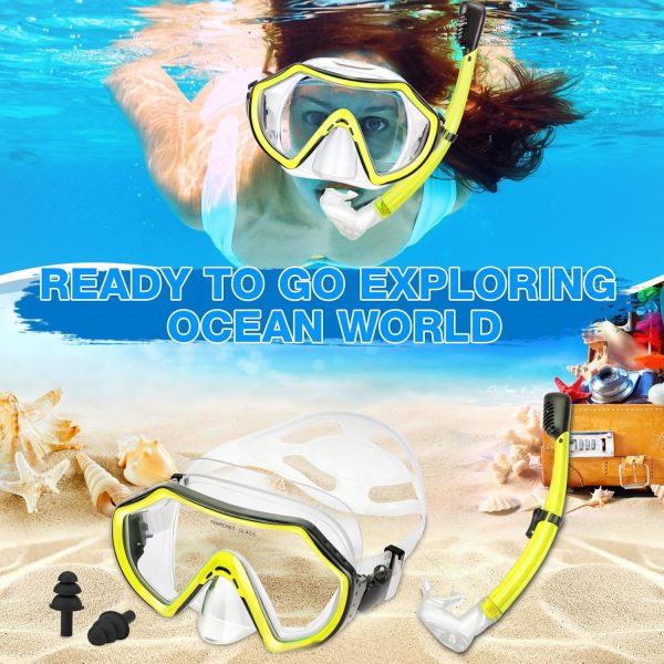 Snorkeling Gear for Adults, Dry Adult Snorkel Set HD Panoramic View Snorkel - Image 7