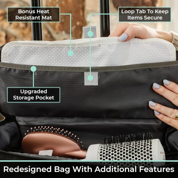 Hair Tools Travel Bag With Heat Resistant Mat for Curling Irons, - Image 2