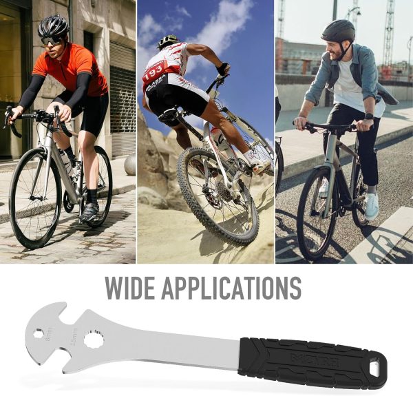 Bike Pedal Wrench,Long Handle Bicycle Pedal Removal Tool Spanner for Road - Image 6