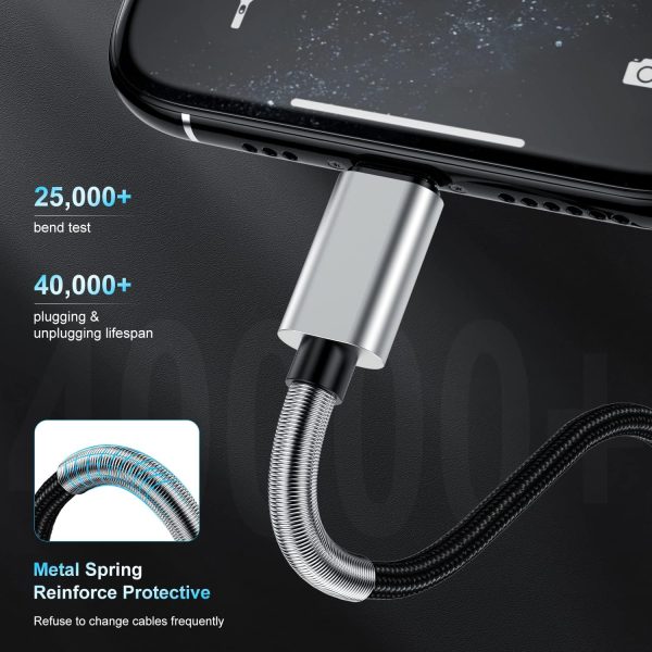 2Pack 10ft iPhone Fast Charger Cable, [Apple MFi Certified] Long USB C to - Image 3