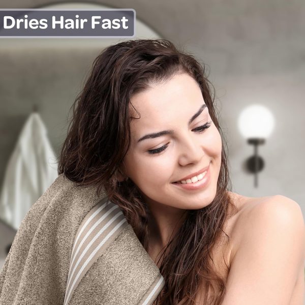 Lavish Home Bath Towels - 2PC 500GSM 100% Cotton Towel Set - 35x70in Extra - Image 4
