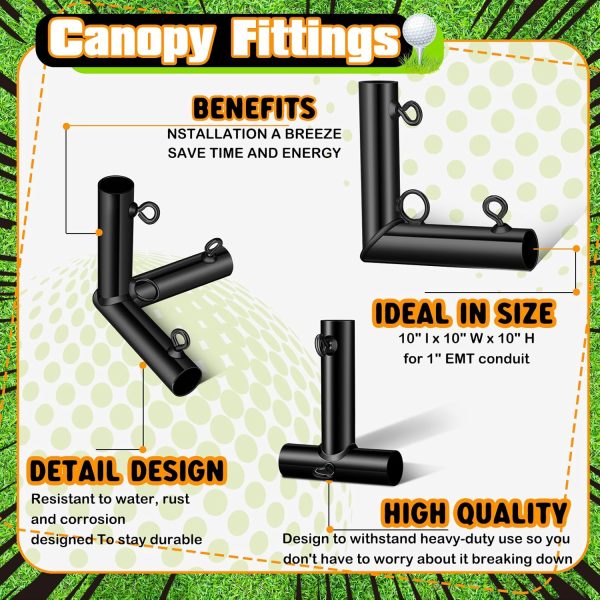 Blulu 10 Pieces 1'' Golf Frame Corner Kit DIY Canopy Fittings Kit with - Image 2