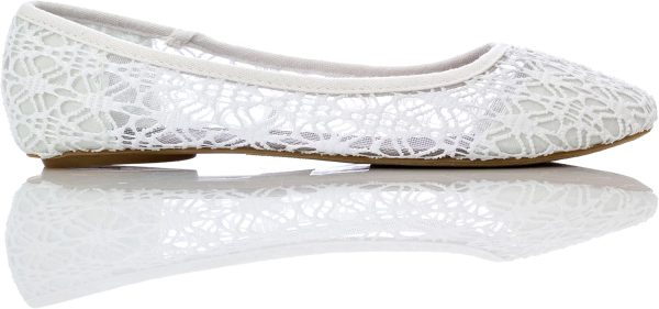 Charles Albert Women's Breathable Crochet Lace Ballet Flat - Image 2
