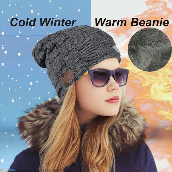 Wireless Music Hat Beanie for Men Women Headphones Wireless Earbuds Headset - Image 4