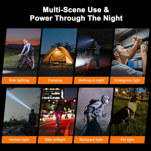 Bike Lights,OLDBER 9000 Lumens Bike Headlight with Dual Taillights–USB - Image 6