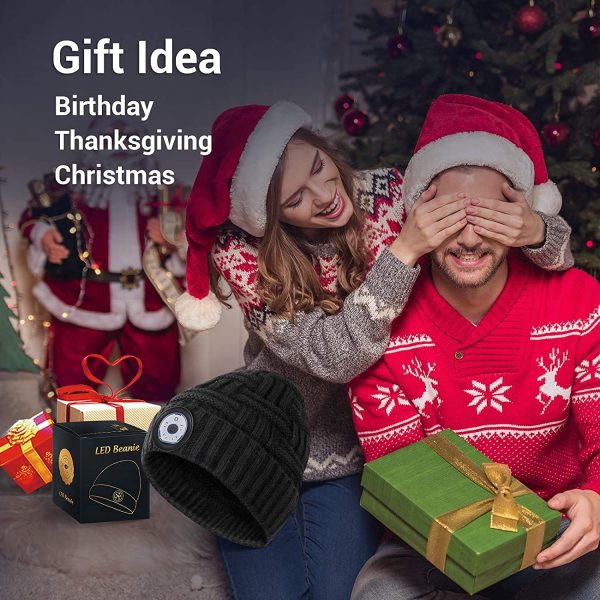 LED Beanie Hat with Lights, Gifts for Men Women Stocking Stuffers for Men - Image 2