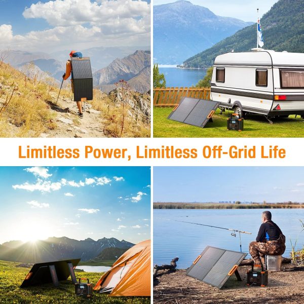 GRECELL 100W Portable Solar Panel for Power Station Generator, 20V Foldable - Image 7
