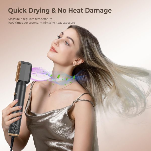 Blow Dryer Brush 6 in 1 Set, Negative Ionic Hair Dryer, Automatic Curling - Image 7
