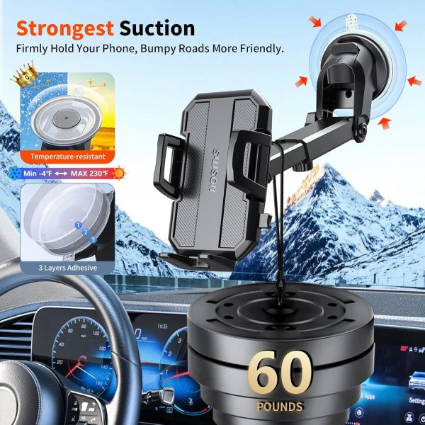 Upgraded 3-in-1 Car Phone Holder Mount [Powerful Suction] Phone Mount for - Image 3