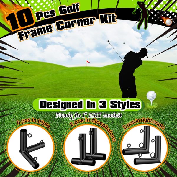 Blulu 10 Pieces 1'' Golf Frame Corner Kit DIY Canopy Fittings Kit with - Image 4