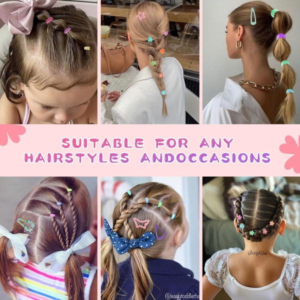 Hair Accessories for Girls, 1350P Colorful Hair Ties Set with 72P Hair - Image 6