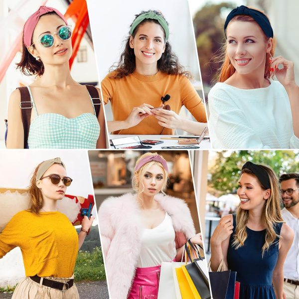 Headbands for Women Girls - 6PCS Stylish Top Knotted Headbands - Knotted - Image 4