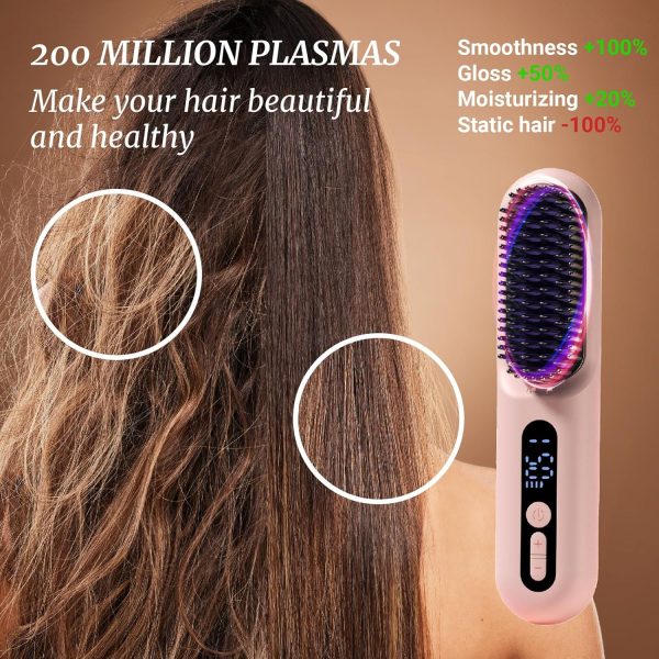 LOWRA ROUGE Hair Straightener Brush, 2 in 1 Negative Ionic Hair - Image 2