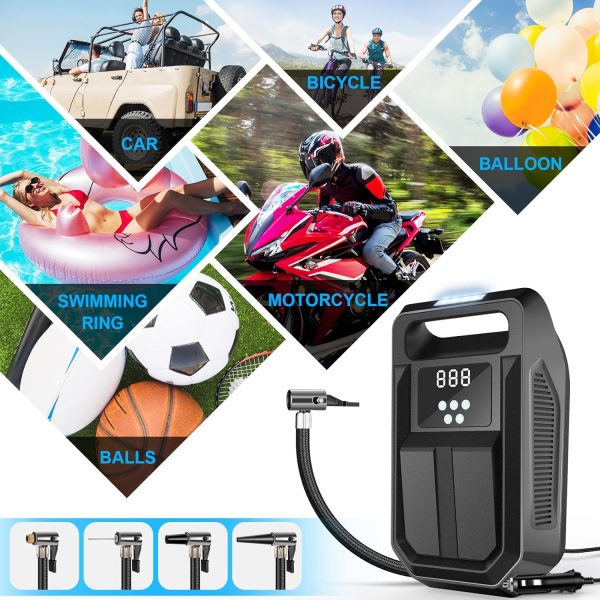 FBK Tire Inflator Portable Air Compressor Tire Air Pump for Car Tires - Car - Image 3