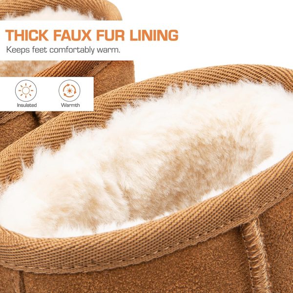 DREAM PAIRS Snow Boots for Women Genuine Suede Faux Fur Lining Water - Image 3