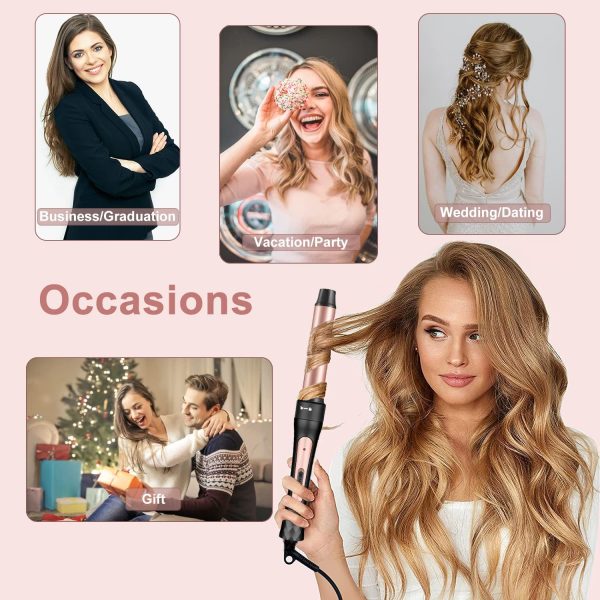 5 in 1 Curling Wand Set, Curling Iron with Curling Brush and 4 - Image 6