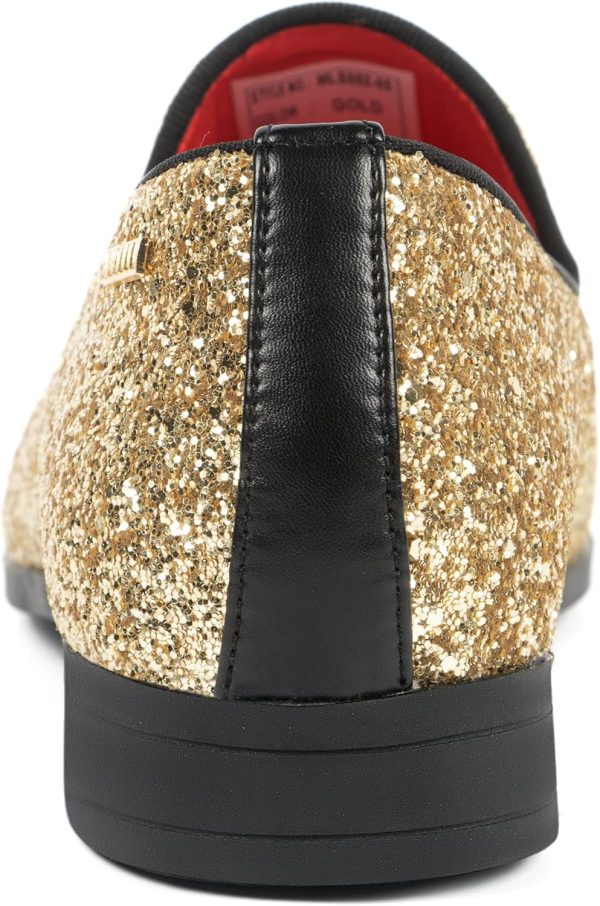 ALLY UNION MAKE FORCE Mens Glitter Loafers Dress Slip on Party Wedding - Image 2