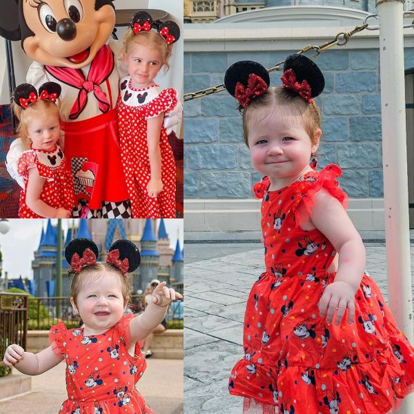 CellElection Mouse Ears Hair Clips, 8PCS Sequin Mice Ears Clips for Toddler - Image 2